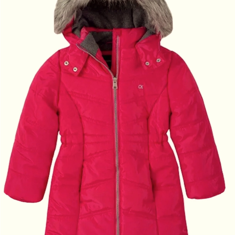 Calvin Klein Toddler Girls Aerial Hooded Jacket (Size:4T); New With Tag